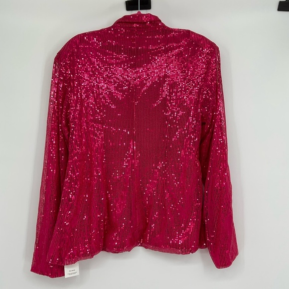 Amy Lynn Plunge Neck Sequin Blazer Size Large - Picture 13 of 14